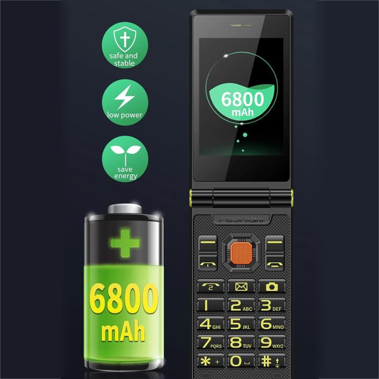 Téléphone robuste à double écran M7+ 4G, 2,8 pouces à l'intérieur, 2,4 pouces à l'extérieur, batterie 6800 mAh, 24 touches, lampe de poche, réseau : 4G, double SIM, SOS, EU Plug, US Plug, UK Plug