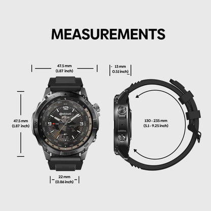 Montre connectée Zeblaze Stratos 2 Plus avec écran de 1,43 pouces et GPS 3 ATM pour la santé et le fitness, Stratos 2 Plus
