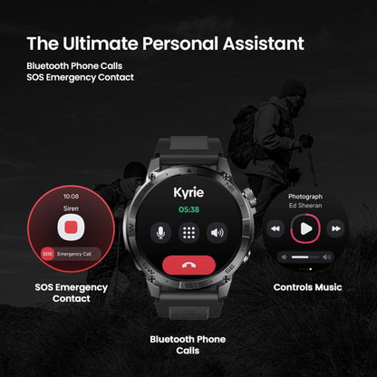 Montre connectée Zeblaze Stratos 2 Plus avec écran de 1,43 pouces et GPS 3 ATM pour la santé et le fitness, Stratos 2 Plus