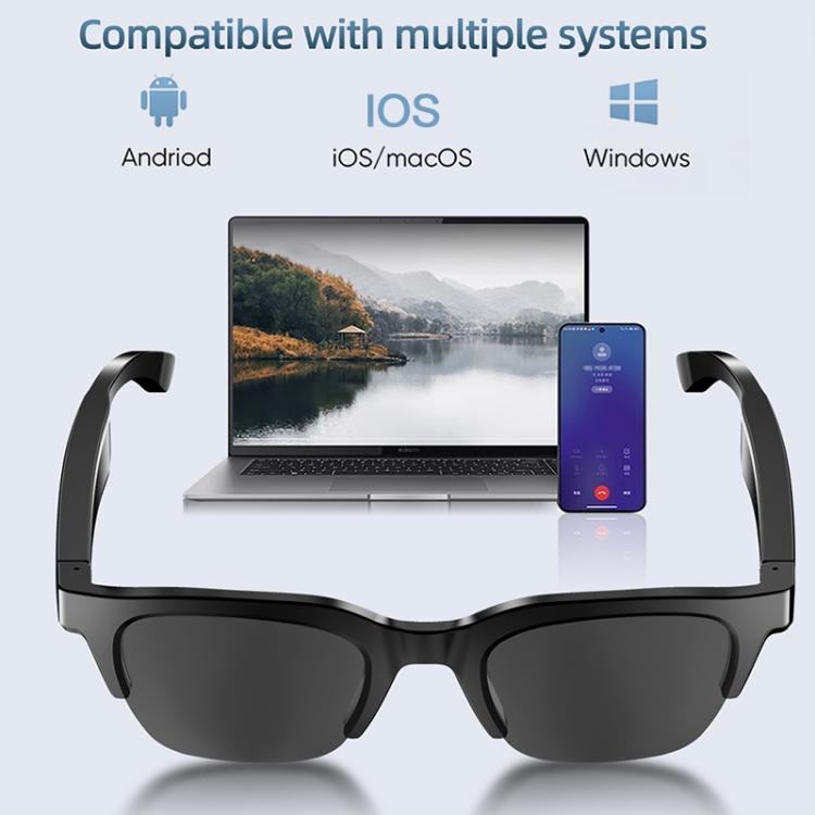 Lunettes Bluetooth intelligentes à réduction de bruit E60 ENC, E60 (Black), E60 (Transparent)