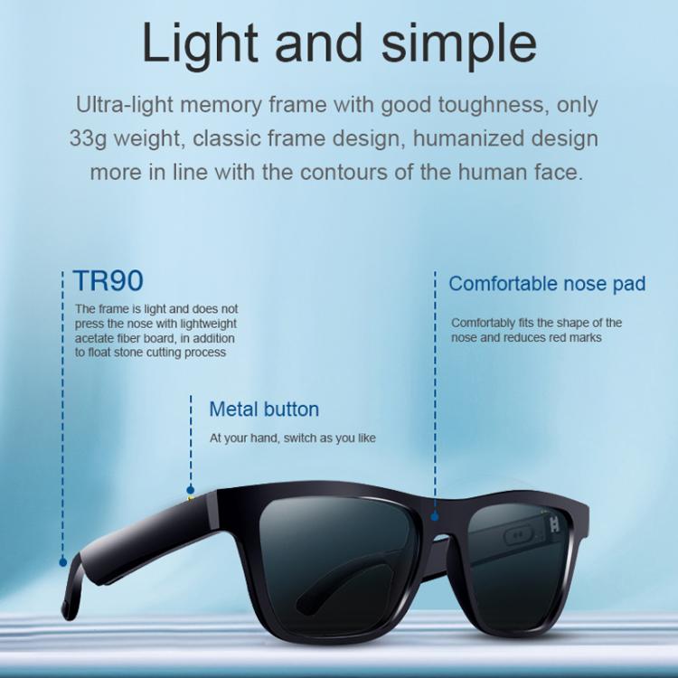 Lunettes Bluetooth audio intelligentes E10, Touch Style