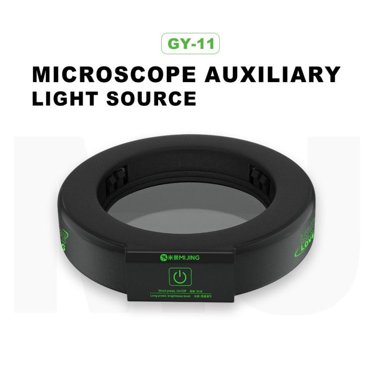 Source lumineuse annulaire tactile assistée par microscope Mijing GY-11, anti-poussière et anti-fumée