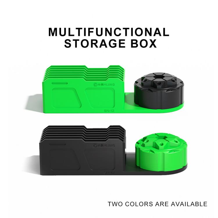 Mijing SN-12 Organiseur de rangement multifonctionnel rotatif à 360° + boîte de rangement en filet de plantation en étain