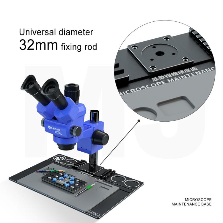 Tige fixe Mijing de 32 mm de diamètre, microscope universel en alliage d'aluminium, grande base