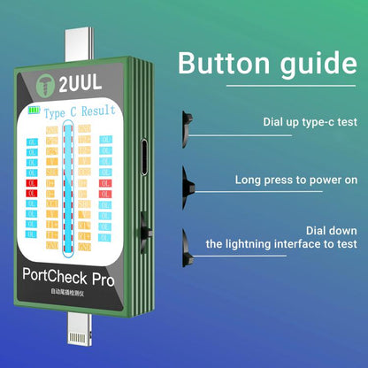 2uul PW31 PortCheck Pro 5 V/2 A Type-C/Interface d'éclairage Détecteur automatique de prise arrière