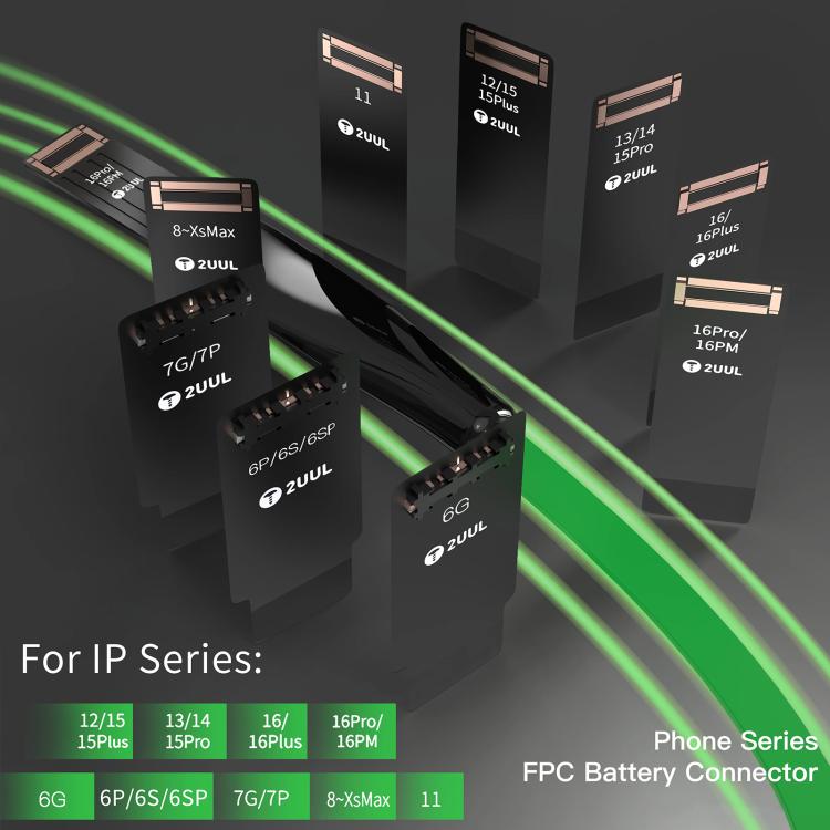 Connecteur de batterie FPC 2uul BT03 pour iPhone 6 à 16 Pro Max