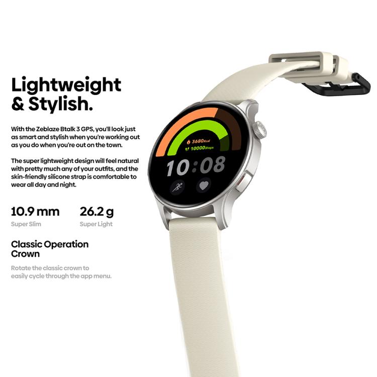 Montre connectée Zeblaze Btalk 3 GPS avec écran HD AMOLED de 1,43 pouce, prise en charge des appels Bluetooth