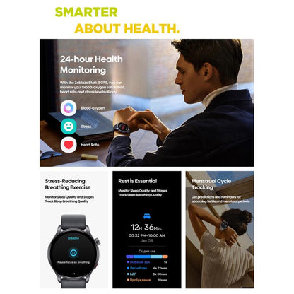 Montre connectée Zeblaze Btalk 3 GPS avec écran HD AMOLED de 1,43 pouce, prise en charge des appels Bluetooth