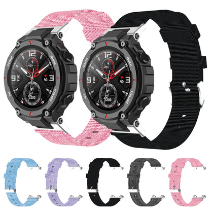 Sangle de remplacement en toile de nylon avec couteau utilitaire, For Huami Amazfit Ares A1908, For Huami Amazfit T-Rex  A1918