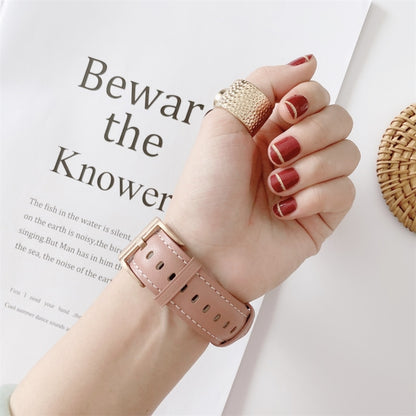 Bracelet de montre en cuir avec coutures en V, For Apple Watch 5 & 4 44mm / 3 & 2 & 1 42mm, For Apple Watch Series 8&7 41mm / SE 2&6&SE&5&4 40mm / 3&2&1 38mm, For Apple Watch Series 7 41mm / 6 & SE & 5 & 4 40mm / 3 & 2 & 1 38mm