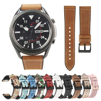 Bracelet de montre en TPU + cuir, For Samsung Galaxy Watch 3 41mm, For Samsung Galaxy Watch 3 45mm