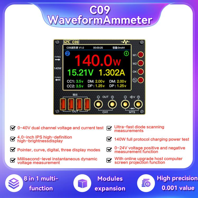 i2C C09 Charge Detection / Voltage Measurement Digital Waveform Ammeter