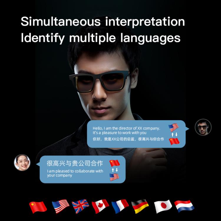 Lunettes audio intelligentes Bluetooth E10 Pro, Style : Traduction IA, AI Translation