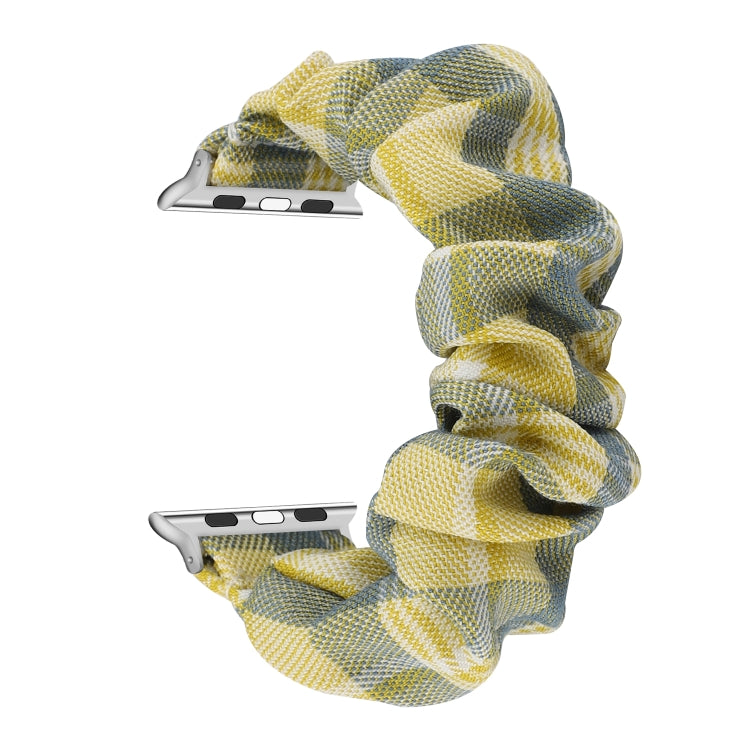 Tissu de style uniforme JK + bracelet de montre en acier inoxydable, For Apple Watch Series 7 45mm / 6 & SE & 5 & 4 44mm / 3 & 2 & 1 42mm, For Apple Watch Series 7 41mm / 6 & SE & 5 & 4 40mm / 3 & 2 & 1 38mm