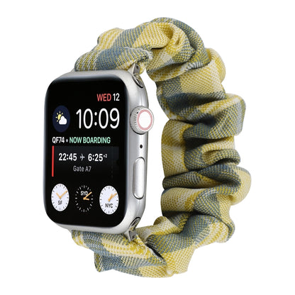 Tissu de style uniforme JK + bracelet de montre en acier inoxydable, For Apple Watch Series 7 45mm / 6 & SE & 5 & 4 44mm / 3 & 2 & 1 42mm, For Apple Watch Series 7 41mm / 6 & SE & 5 & 4 40mm / 3 & 2 & 1 38mm