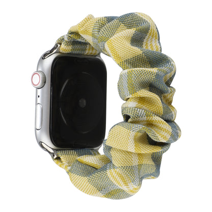 Tissu de style uniforme JK + bracelet de montre en acier inoxydable, For Apple Watch Series 7 45mm / 6 & SE & 5 & 4 44mm / 3 & 2 & 1 42mm, For Apple Watch Series 7 41mm / 6 & SE & 5 & 4 40mm / 3 & 2 & 1 38mm