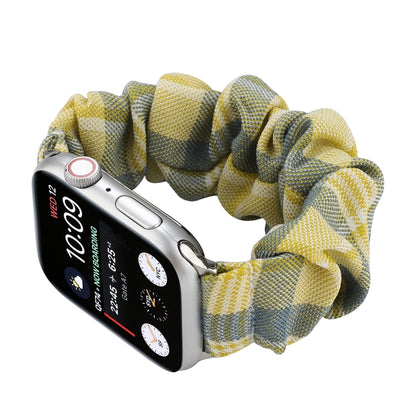 Tissu de style uniforme JK + bracelet de montre en acier inoxydable, For Apple Watch Series 7 45mm / 6 & SE & 5 & 4 44mm / 3 & 2 & 1 42mm, For Apple Watch Series 7 41mm / 6 & SE & 5 & 4 40mm / 3 & 2 & 1 38mm
