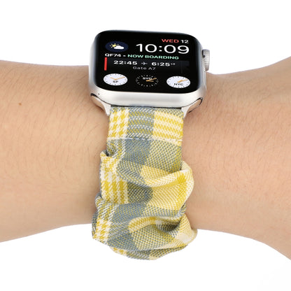 Tissu de style uniforme JK + bracelet de montre en acier inoxydable, For Apple Watch Series 7 45mm / 6 & SE & 5 & 4 44mm / 3 & 2 & 1 42mm, For Apple Watch Series 7 41mm / 6 & SE & 5 & 4 40mm / 3 & 2 & 1 38mm