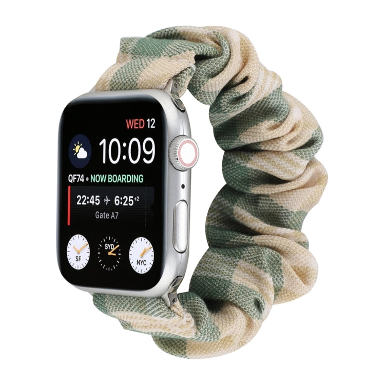 Tissu de style uniforme JK + bracelet de montre en acier inoxydable, For Apple Watch Series 7 45mm / 6 & SE & 5 & 4 44mm / 3 & 2 & 1 42mm, For Apple Watch Series 7 41mm / 6 & SE & 5 & 4 40mm / 3 & 2 & 1 38mm