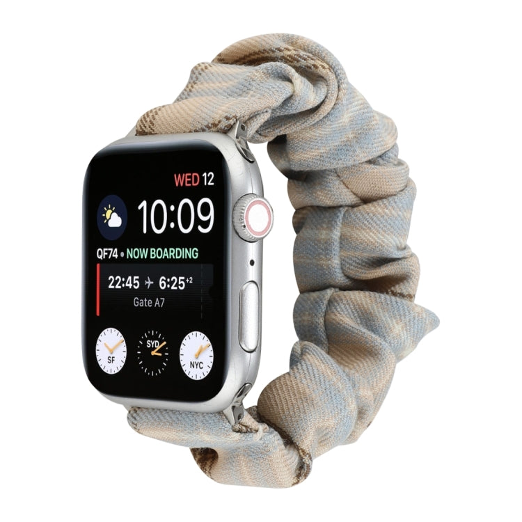 Tissu de style uniforme JK + bracelet de montre en acier inoxydable, For Apple Watch Series 7 45mm / 6 & SE & 5 & 4 44mm / 3 & 2 & 1 42mm, For Apple Watch Series 7 41mm / 6 & SE & 5 & 4 40mm / 3 & 2 & 1 38mm