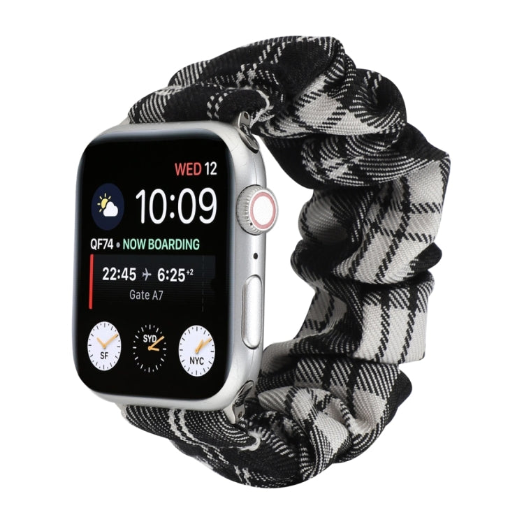 Tissu de style uniforme JK + bracelet de montre en acier inoxydable, For Apple Watch Series 7 45mm / 6 & SE & 5 & 4 44mm / 3 & 2 & 1 42mm, For Apple Watch Series 7 41mm / 6 & SE & 5 & 4 40mm / 3 & 2 & 1 38mm