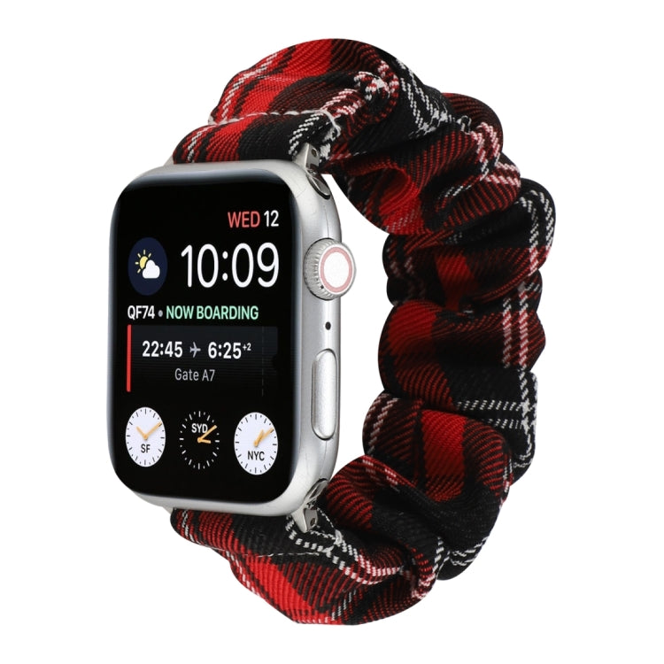 Tissu de style uniforme JK + bracelet de montre en acier inoxydable, For Apple Watch Series 7 45mm / 6 & SE & 5 & 4 44mm / 3 & 2 & 1 42mm, For Apple Watch Series 7 41mm / 6 & SE & 5 & 4 40mm / 3 & 2 & 1 38mm