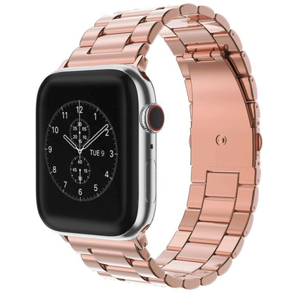 Bracelet de montre xDfind à trois perles et boucle déployante en acier inoxydable, For Apple Watch 46mm / 49mm / 45mm / 44mm, For Apple Watch 42mm / 41mm / 40mm / 38mm