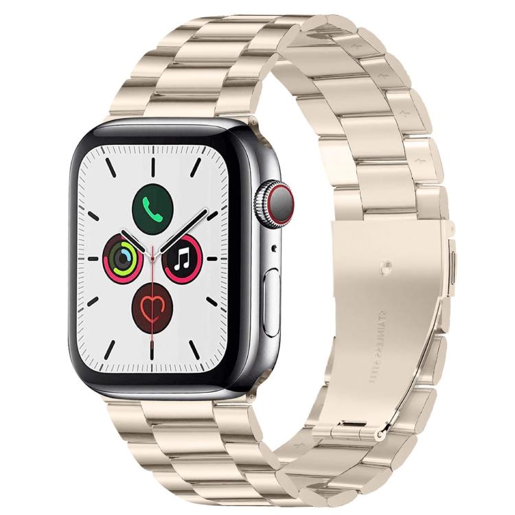 Bracelet de montre xDfind à trois perles et boucle déployante en acier inoxydable, For Apple Watch 46mm / 49mm / 45mm / 44mm, For Apple Watch 42mm / 41mm / 40mm / 38mm