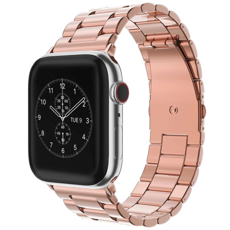Bracelet de montre xDfind à trois perles et boucle déployante en acier inoxydable, For Apple Watch 46mm / 49mm / 45mm / 44mm, For Apple Watch 42mm / 41mm / 40mm / 38mm