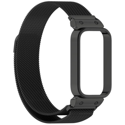 xDfind Cadre de montre avec bracelet magnétique Milan intégré, For Redmi Band 3 / Xiaomi Smart Band 9 Active, For Redmi Band 2 / Xiaomi Smart Band 8 Active