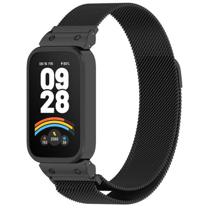xDfind Cadre de montre avec bracelet magnétique Milan intégré, For Redmi Band 3 / Xiaomi Smart Band 9 Active, For Redmi Band 2 / Xiaomi Smart Band 8 Active