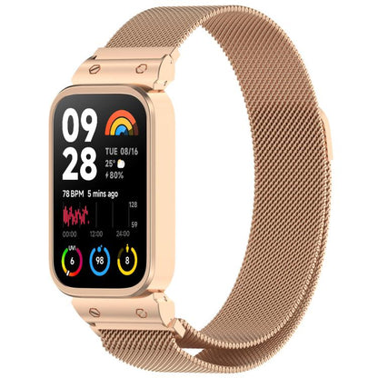 xDfind Cadre de montre avec bracelet magnétique Milan intégré, For Xiaomi Band 10 Pro/9 Pro/Redmi Watch 6/5/4, For Redmi Band 3 / Xiaomi Smart Band 9 Active, For Redmi Band 2 / Xiaomi Smart Band 8 Active