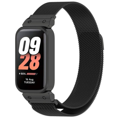 xDfind Cadre de montre avec bracelet magnétique Milan intégré, For Redmi Band 3 / Xiaomi Smart Band 9 Active, For Redmi Band 2 / Xiaomi Smart Band 8 Active