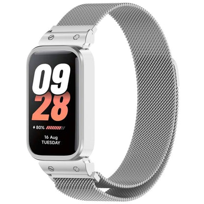 xDfind Cadre de montre avec bracelet magnétique Milan intégré, For Redmi Band 3 / Xiaomi Smart Band 9 Active, For Redmi Band 2 / Xiaomi Smart Band 8 Active