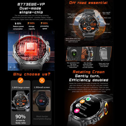 Montre connectée AK82 BT Call, compatible avec le suivi de l'oxygénation sanguine, de la pression artérielle, de la fréquence cardiaque et de la santé sportive.