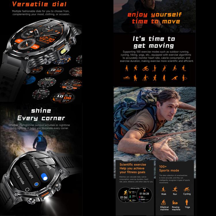 Montre connectée AK82 BT Call, compatible avec le suivi de l'oxygénation sanguine, de la pression artérielle, de la fréquence cardiaque et de la santé sportive.