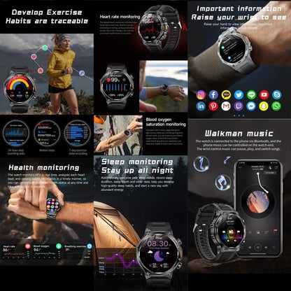 Montre connectée AK82 BT Call, compatible avec le suivi de l'oxygénation sanguine, de la pression artérielle, de la fréquence cardiaque et de la santé sportive.