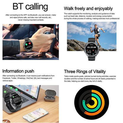 Montre connectée AK83 BT Call, avec suivi de la pression artérielle, de la fréquence cardiaque et de la santé sportive.