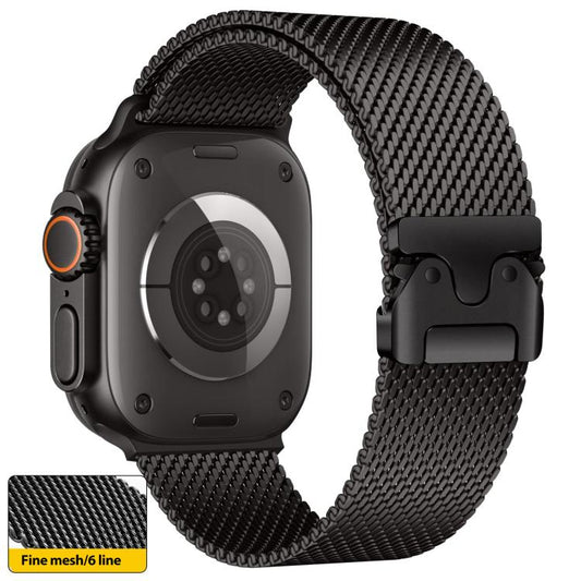 Bracelet de montre xDfind à boucle parapluie, maille milanaise fine, acier inoxydable, For Apple Watch 46mm / 49mm / 45mm / 44mm Fine Mesh, For Apple Watch 42mm / 41mm / 40mm / 38mm Fine Mesh