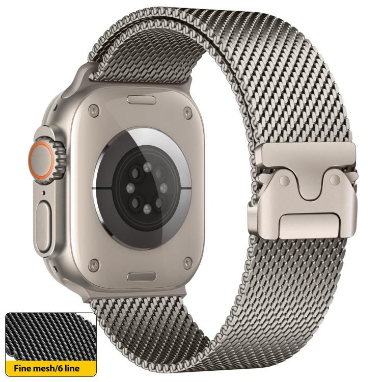 Bracelet de montre xDfind à boucle parapluie, maille milanaise fine, acier inoxydable, For Apple Watch 46mm / 49mm / 45mm / 44mm Fine Mesh, For Apple Watch 42mm / 41mm / 40mm / 38mm Fine Mesh