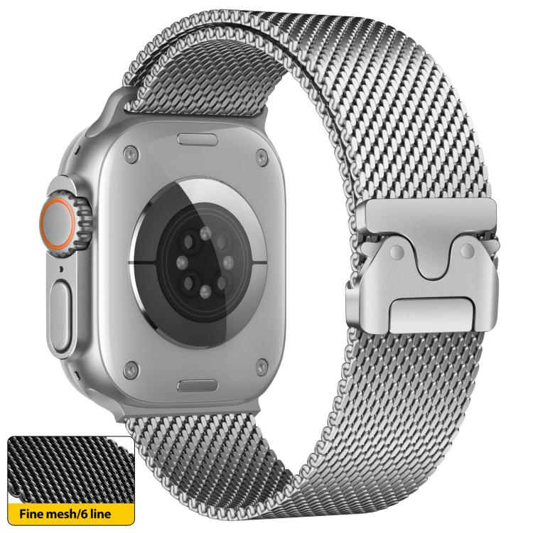 Bracelet de montre xDfind à boucle parapluie, maille milanaise fine, acier inoxydable, For Apple Watch 46mm / 49mm / 45mm / 44mm Fine Mesh, For Apple Watch 42mm / 41mm / 40mm / 38mm Fine Mesh