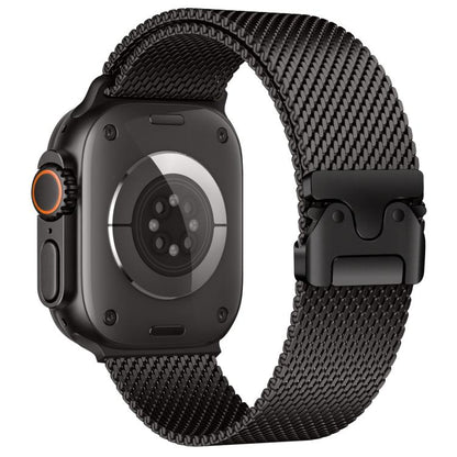 Bracelet de montre xDfind à boucle parapluie, maille milanaise fine, acier inoxydable, For Apple Watch 46mm / 49mm / 45mm / 44mm Fine Mesh, For Apple Watch 42mm / 41mm / 40mm / 38mm Fine Mesh