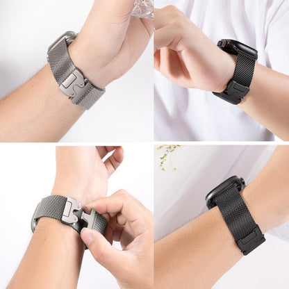 Bracelet de montre xDfind à boucle parapluie, maille milanaise fine, acier inoxydable, For Apple Watch 46mm / 49mm / 45mm / 44mm Fine Mesh, For Apple Watch 42mm / 41mm / 40mm / 38mm Fine Mesh