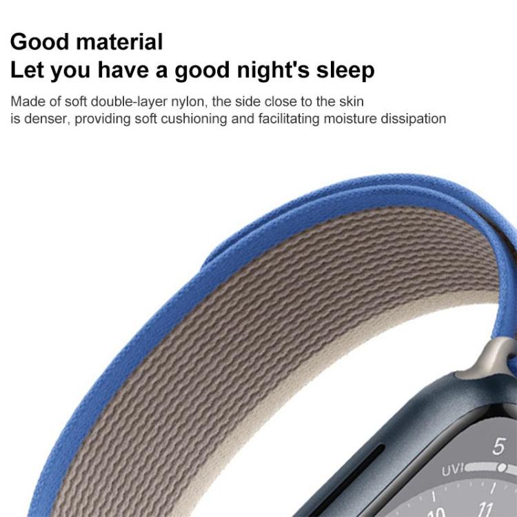 Bracelet de montre en nylon à double boucle xDfind, For Apple Watch 46mm / 49mm / 45mm / 44mm, For Apple Watch 42mm / 41mm / 40mm / 38mm