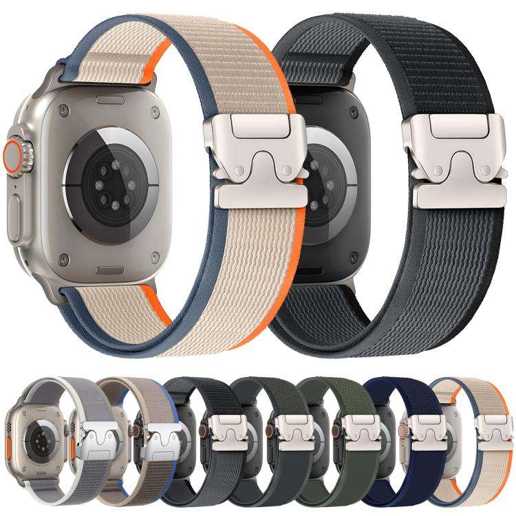 Bracelet de montre en nylon avec boucle en titane et bouton-pression xDfind, For Apple Watch 46mm / 49mm / 45mm / 44mm, For Apple Watch 42mm / 41mm / 40mm / 38mm