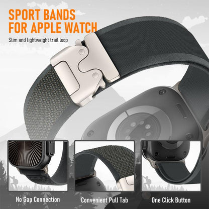Bracelet de montre en nylon avec boucle en titane et bouton-pression xDfind, For Apple Watch 46mm / 49mm / 45mm / 44mm, For Apple Watch 42mm / 41mm / 40mm / 38mm