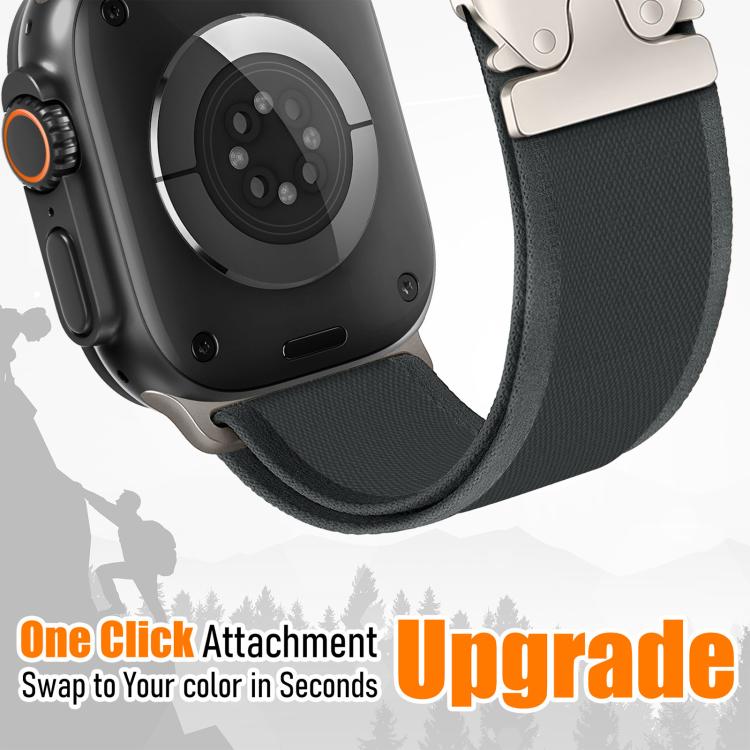 Bracelet de montre en nylon avec boucle en titane et bouton-pression xDfind, For Apple Watch 46mm / 49mm / 45mm / 44mm, For Apple Watch 42mm / 41mm / 40mm / 38mm