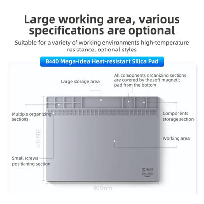 Mega-Idea B440 Desktop Insulation Heat-Resistant Silicone Pad