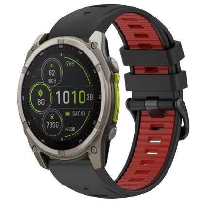 Bracelet de montre en silicone xDfind bicolore à boucle en acier à dégagement rapide, For Garmin 26mm, For Garmin 22mm, For Garmin 20mm