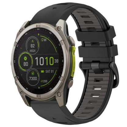 Bracelet de montre en silicone xDfind bicolore à boucle en acier à dégagement rapide, For Garmin 26mm, For Garmin 22mm, For Garmin 20mm